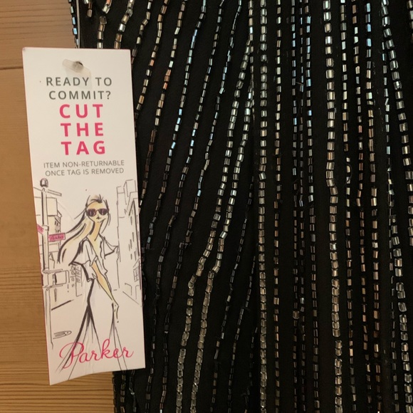 NWT Parker Black Monarch beaded evening gown size 4 - Picture 8 of 9